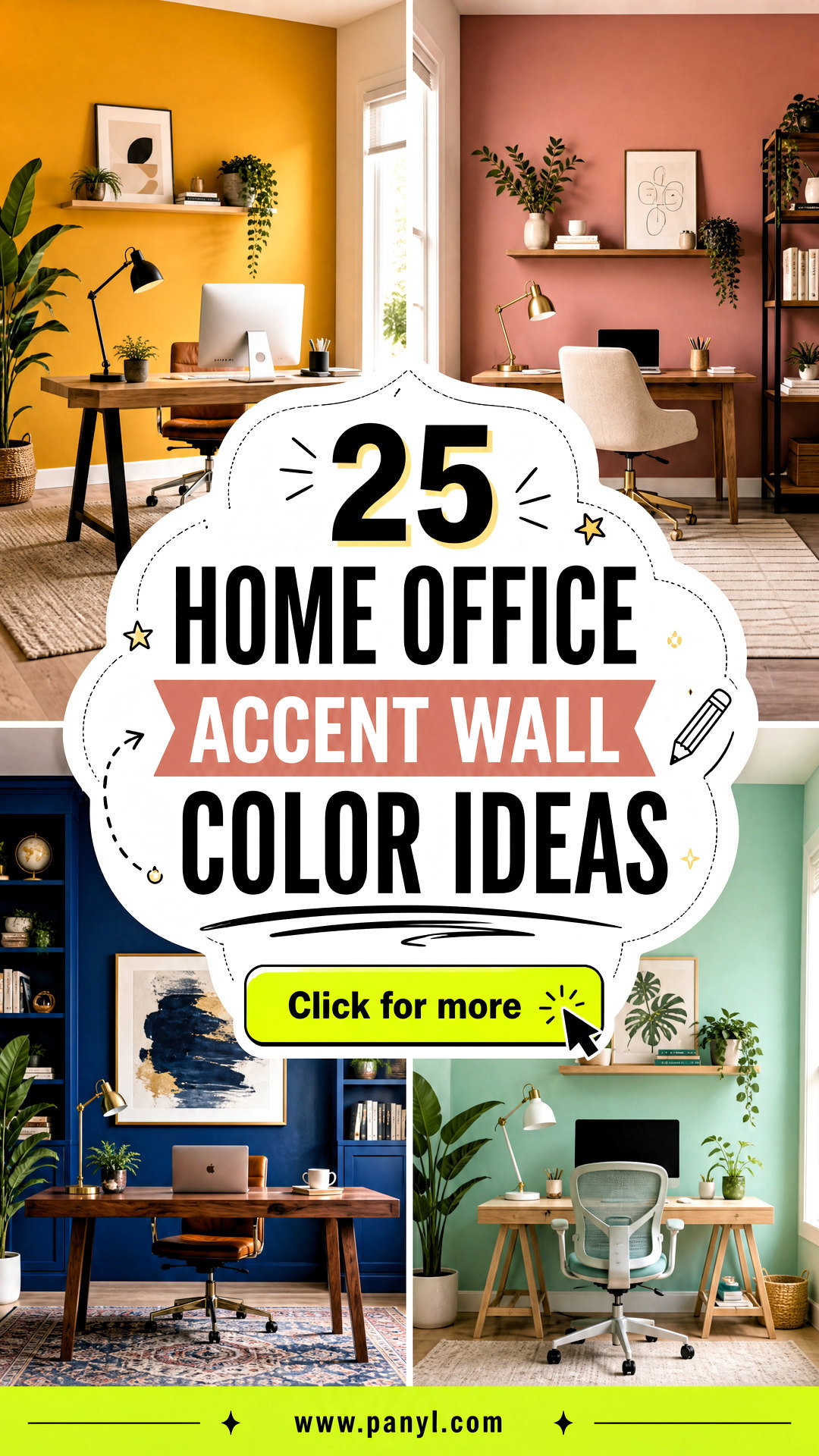 25 Home Office Accent Wall Color Ideas for a Focused Space - 25 Home Office Accent Wall Color Ideas for a Focused Space