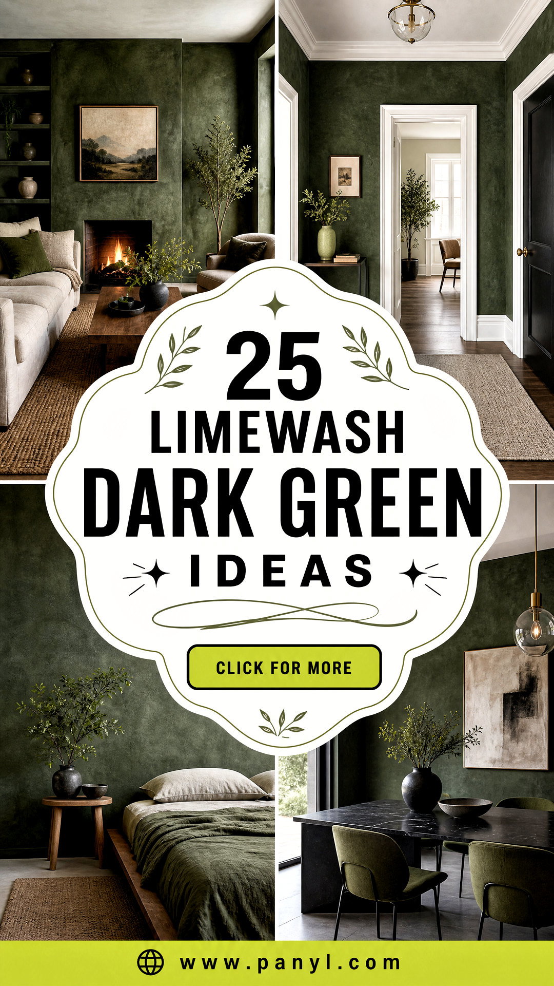 25 Limewash Dark Green Ideas for Moody Nature-Inspired Rooms - 25 Limewash Dark Green Ideas for Moody, Nature-Inspired Rooms