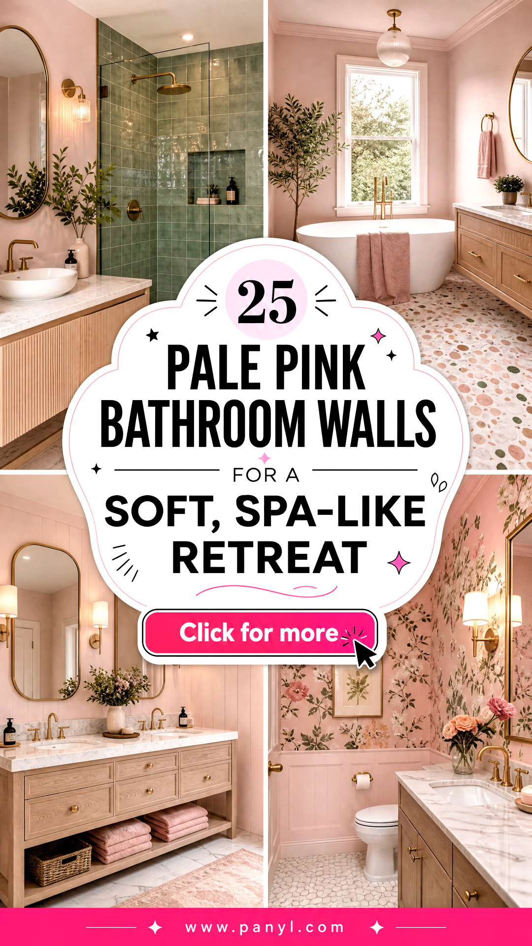25 Pale Pink Bathroom Walls for a Soft Spa-Like Retreat - 25 Pale Pink Bathroom Walls for a Soft, Spa-Like Retreat