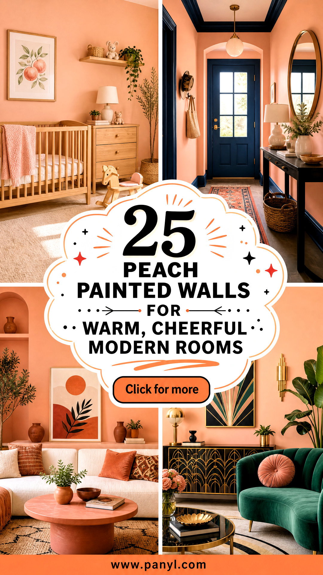 25 Peach Painted Walls for Warm Cheerful Modern Rooms - 25 Peach Painted Walls for Warm, Cheerful Modern Rooms