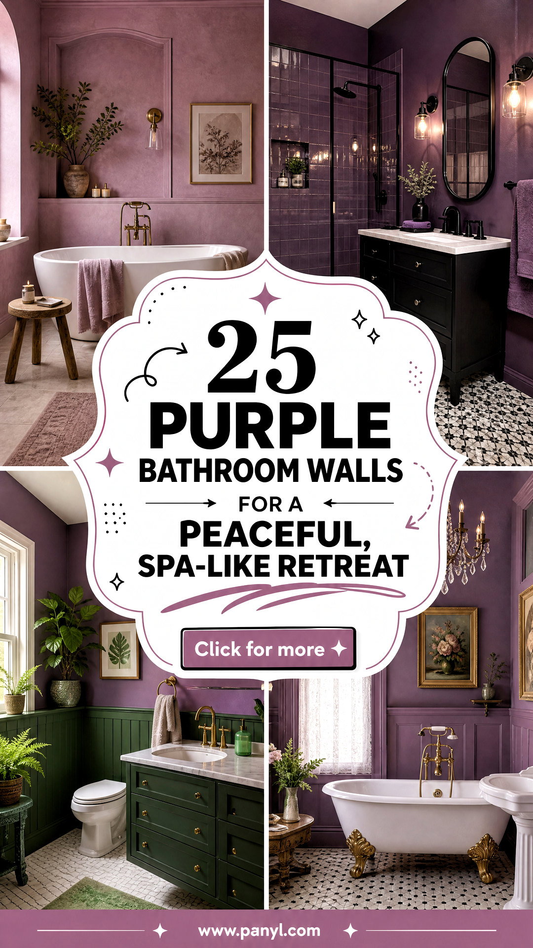 25 Purple Bathroom Walls for a Peaceful Spa-Like Retreat - 25 Purple Bathroom Walls for a Peaceful, Spa-Like Retreat
