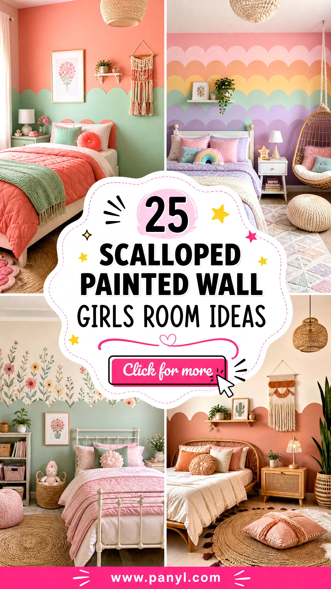 25 Scalloped Painted Wall Girls Room Ideas for Dreamy Spaces - 25 Scalloped Painted Wall Girls Room Ideas for Dreamy Spaces
