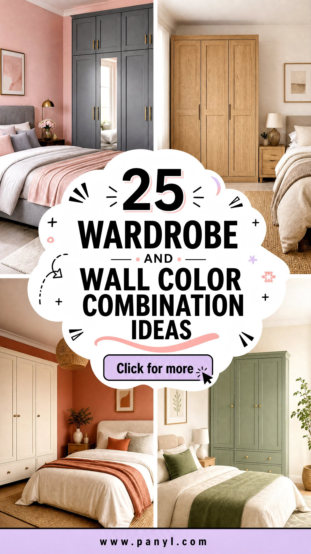 25 Wardrobe and Wall Color Combination Ideas for Chic Bedrooms - 25 Wardrobe and Wall Color Combination Ideas for Chic Bedrooms