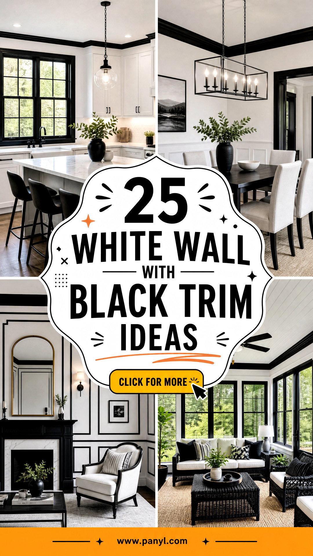 25 White Wall With Black Trim Ideas for Crisp Modern Contrast - 25 White Wall With Black Trim Ideas for Crisp, Modern Contrast
