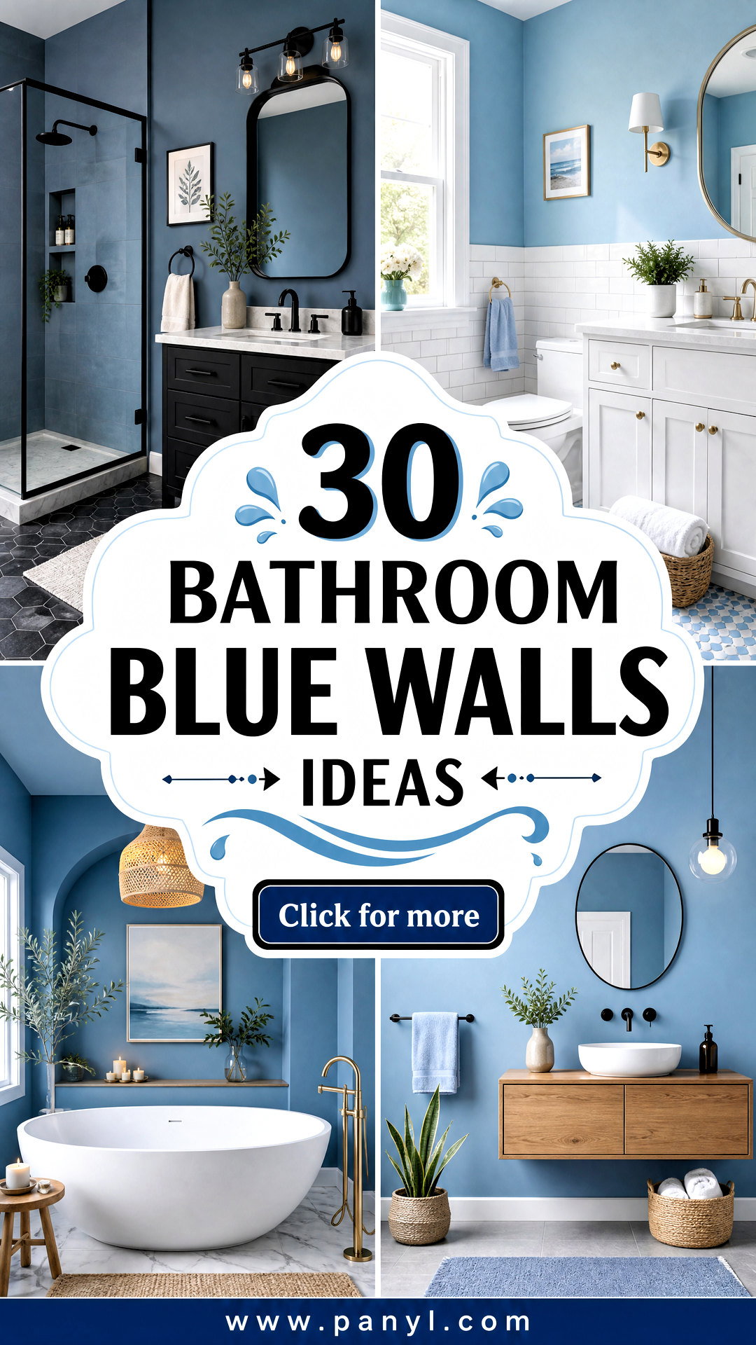 30 Bathroom Blue Walls Ideas for a Fresh Serene Spa Look - 30 Bathroom Blue Walls Ideas for a Fresh, Serene Spa Look