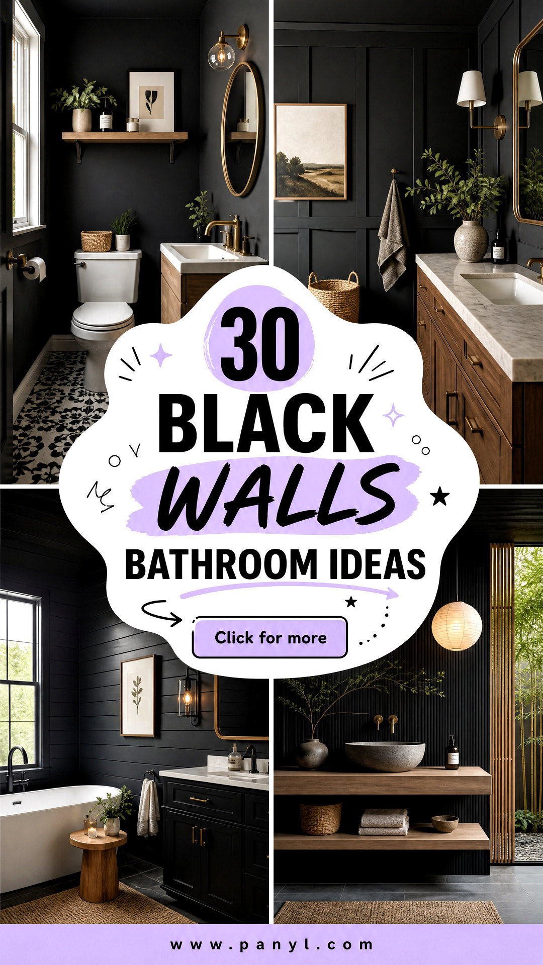 30 Black Walls Bathroom Ideas for a Bold Spa-Like Escape - 30 Black Walls Bathroom Ideas for a Bold, Spa-Like Escape