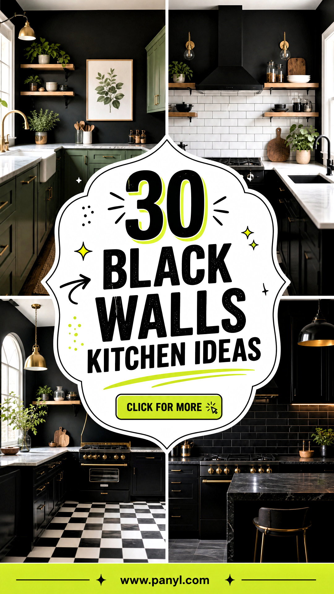 30 Black Walls Kitchen Ideas for Bold Modern Designer Homes - 30 Black Walls Kitchen Ideas for Bold, Modern Designer Homes