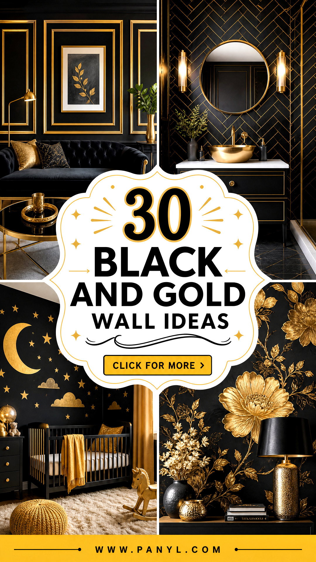 30 Black and Gold Wall Ideas for Luxe Sophisticated Interiors - 30 Black and Gold Wall Ideas for Luxe, Sophisticated Interiors