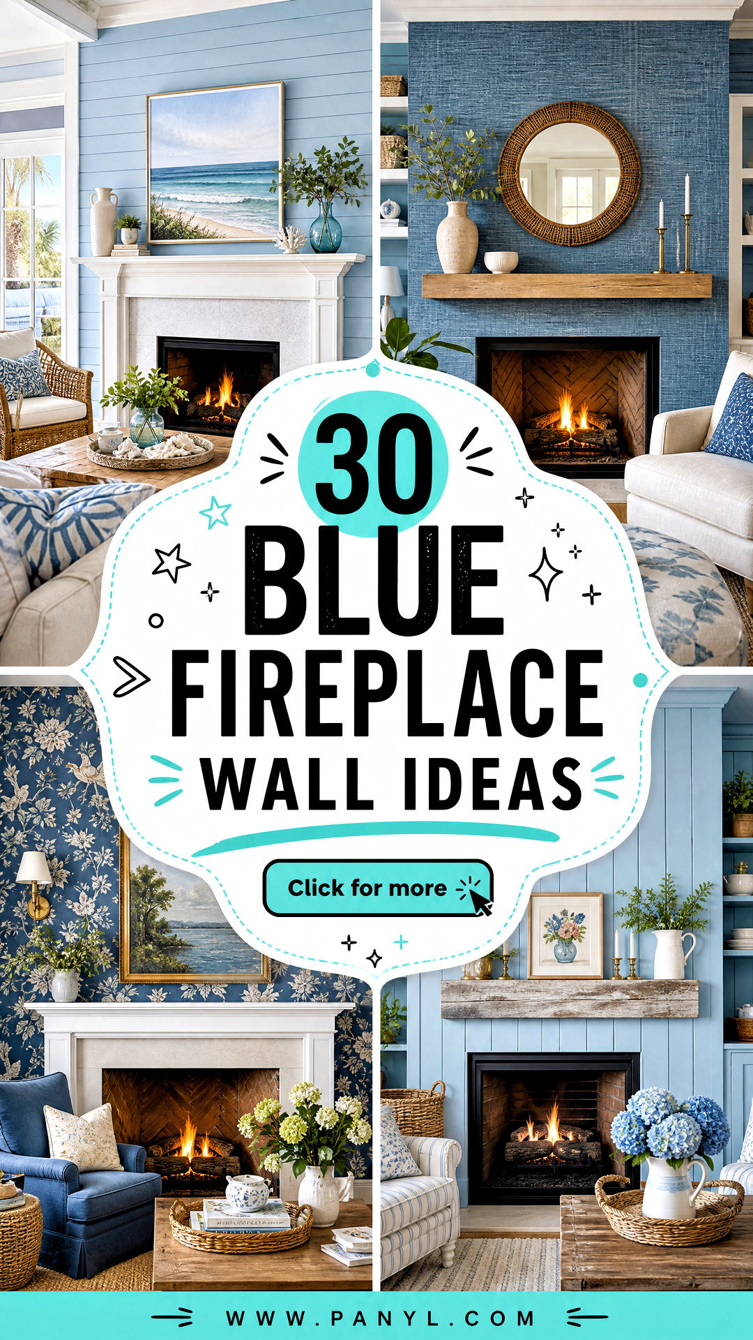 30 Blue Fireplace Wall Ideas for a Striking Cozy Focal Point - 30 Blue Fireplace Wall Ideas for a Striking, Cozy Focal Point