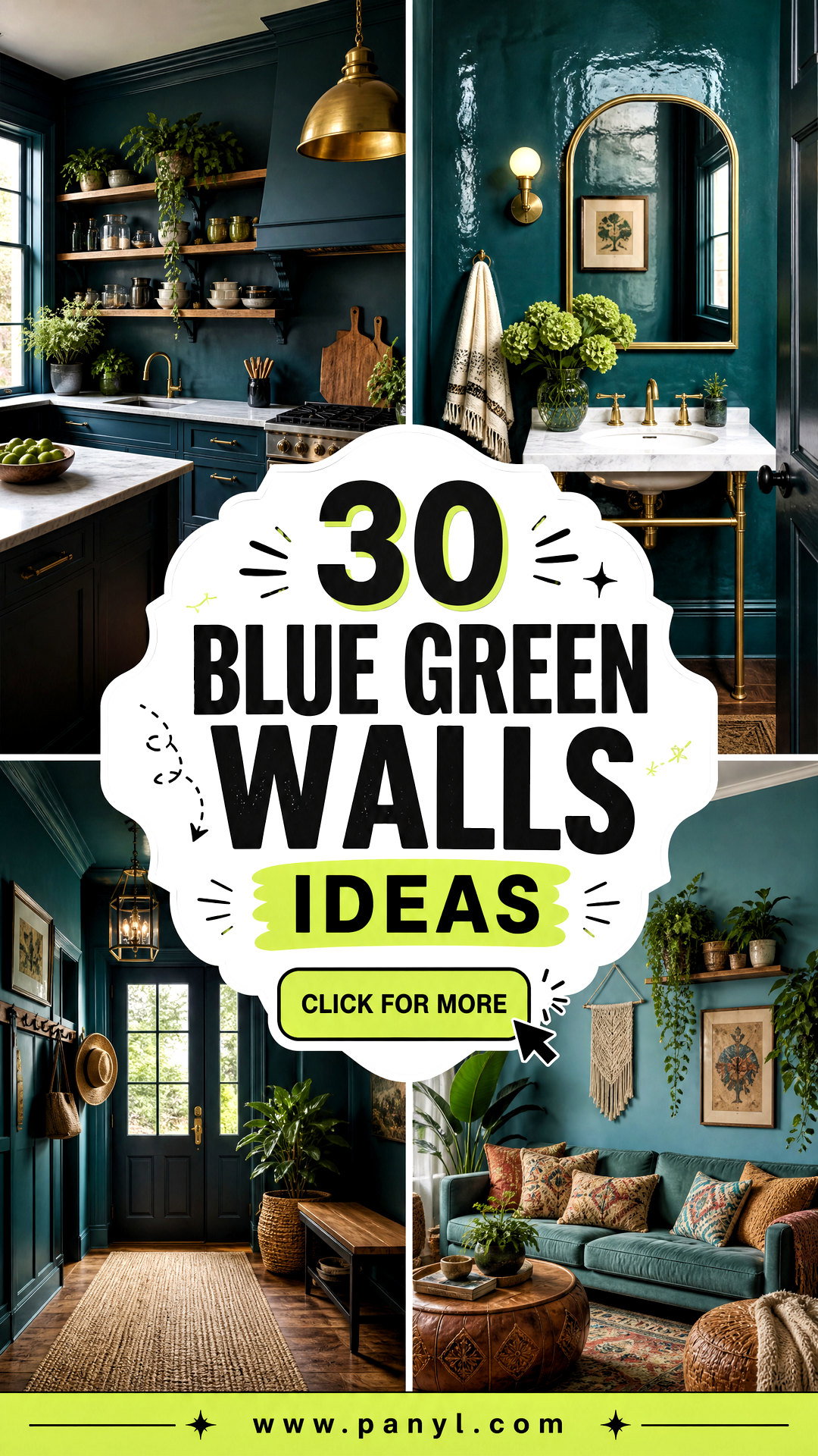 30 Blue Green Walls Ideas for Serene Nature-Inspired Rooms - 30 Blue Green Walls Ideas for Serene, Nature-Inspired Rooms