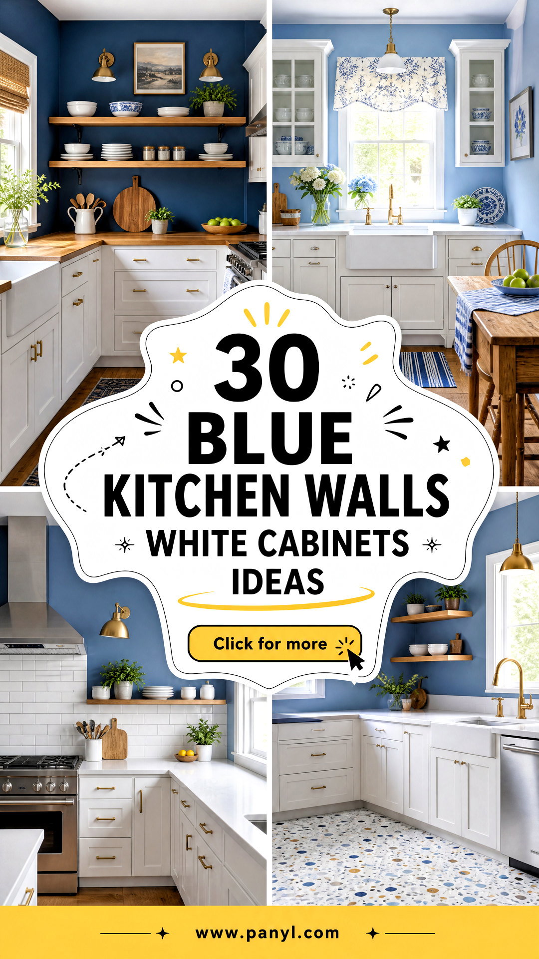 30 Blue Kitchen Walls White Cabinets Ideas for Fresh Style - 30 Blue Kitchen Walls White Cabinets Ideas for Fresh Style