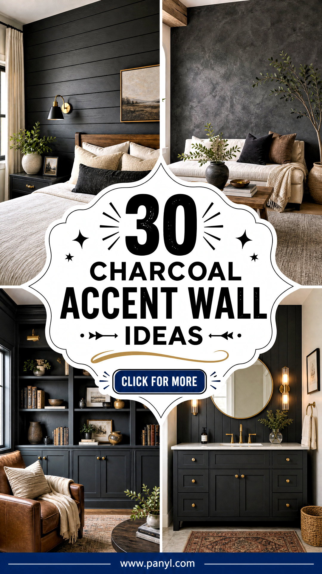 30 Charcoal Accent Wall Ideas for Bold Sophisticated Rooms - 30 Charcoal Accent Wall Ideas for Bold, Sophisticated Rooms