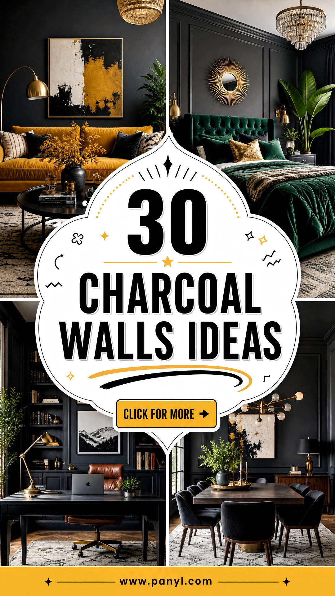 30 Charcoal Walls Ideas for Cozy Dramatic Modern Rooms - 30 Charcoal Walls Ideas for Cozy, Dramatic Modern Rooms