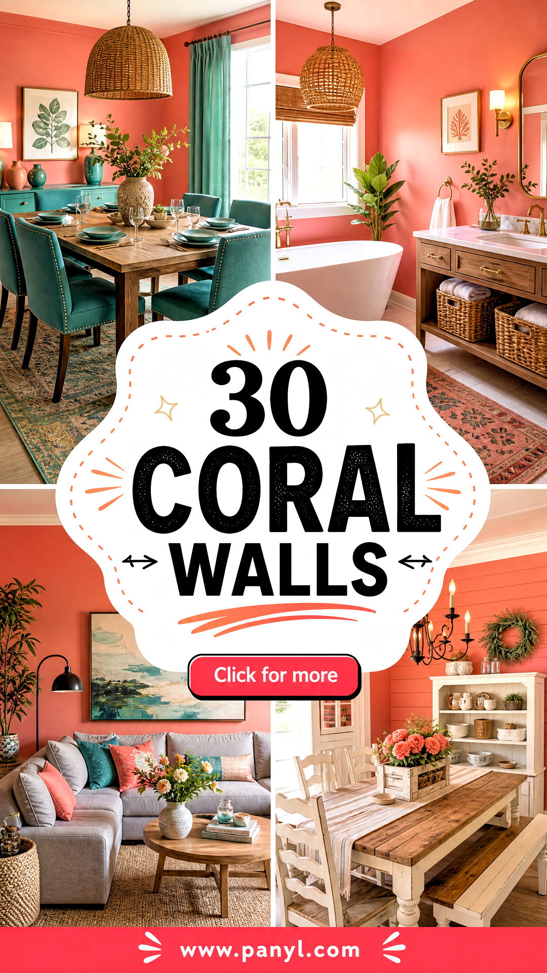 30 Coral Walls for a Warm Playful Personality-Rich Home - 30 Coral Walls for a Warm, Playful, Personality-Rich Home