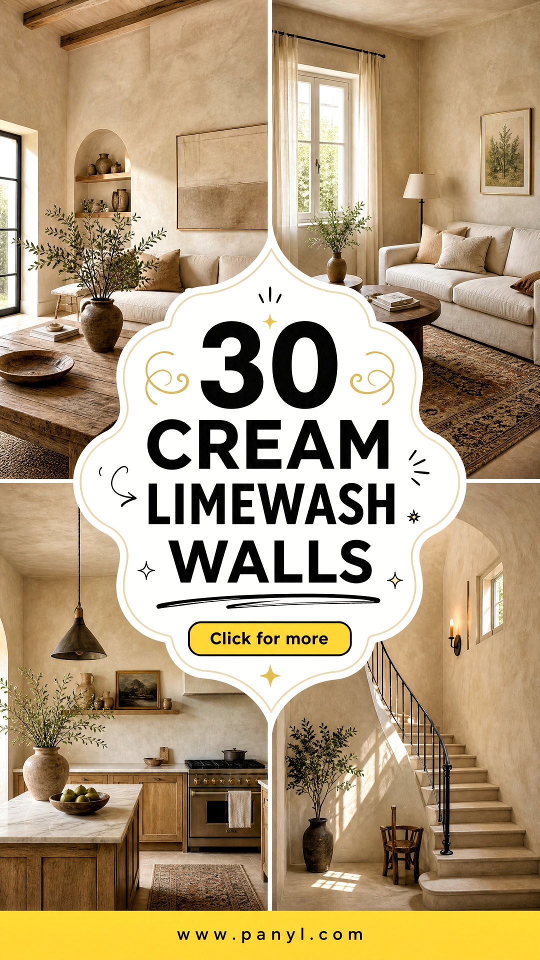 30 Cream Limewash Walls for Soft Warm Old-World Character - 30 Cream Limewash Walls for Soft, Warm Old-World Character