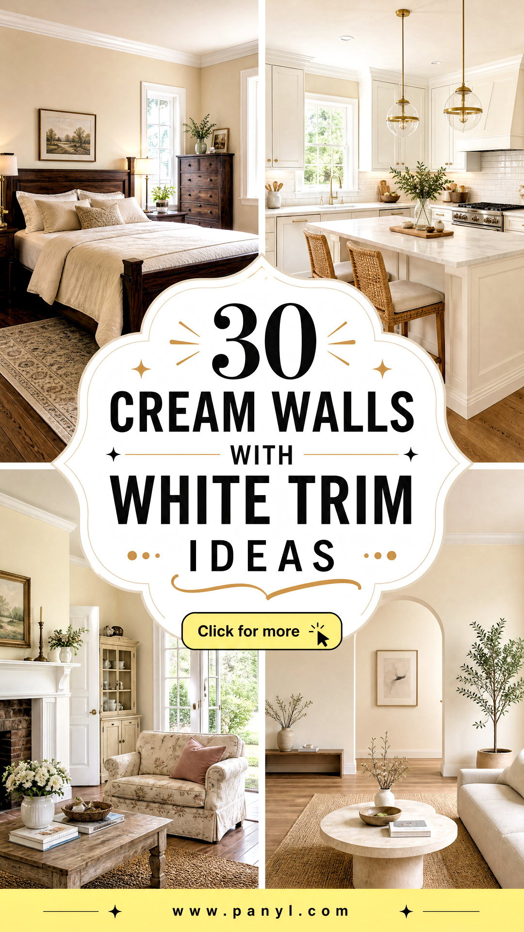 30 Cream Walls With White Trim Ideas for Bright Airy Rooms - 30 Cream Walls With White Trim Ideas for Bright, Airy Rooms