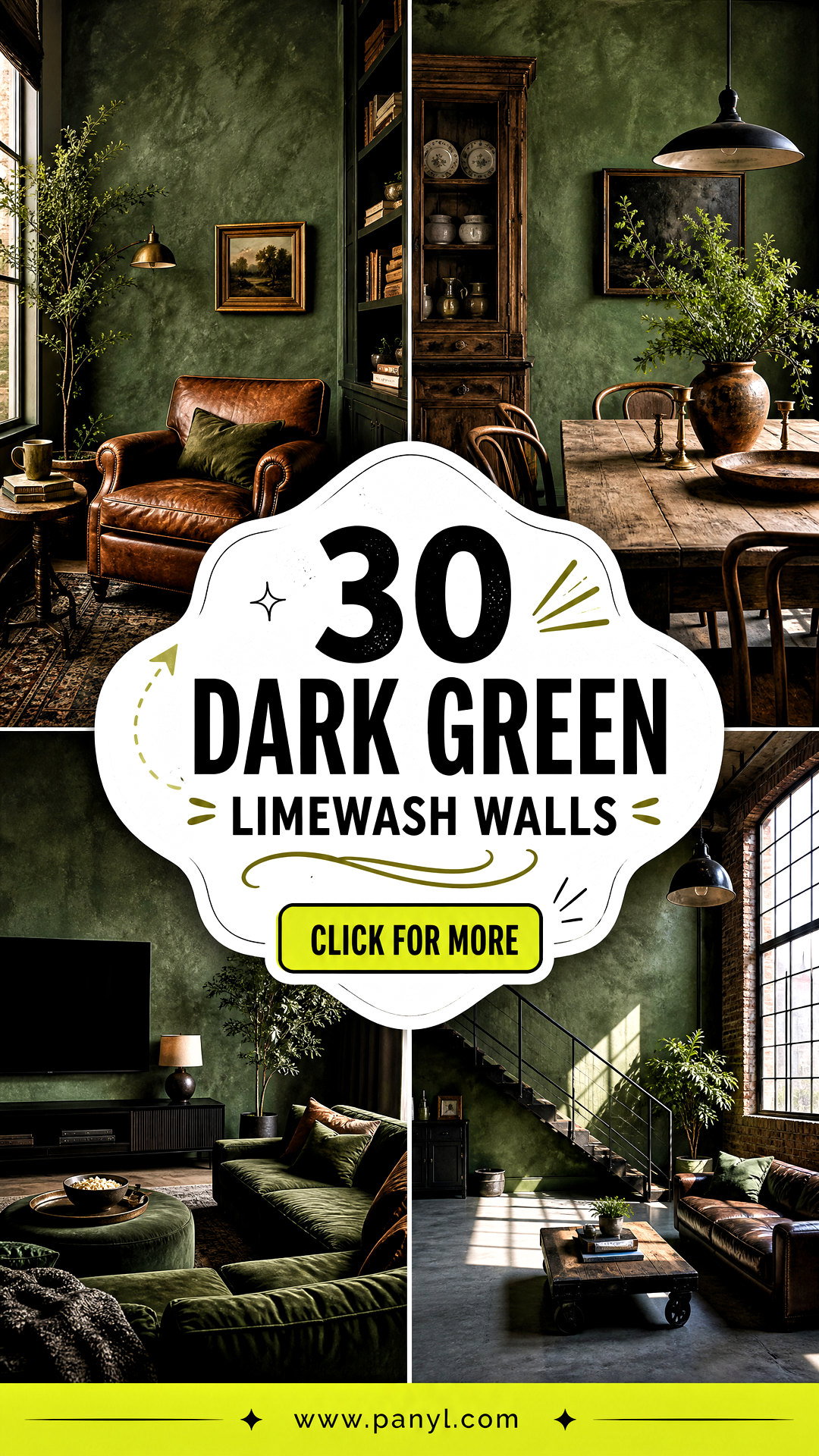 30 Dark Green Limewash Walls for Warm Textured Interiors - 30 Dark Green Limewash Walls for Warm, Textured Interiors
