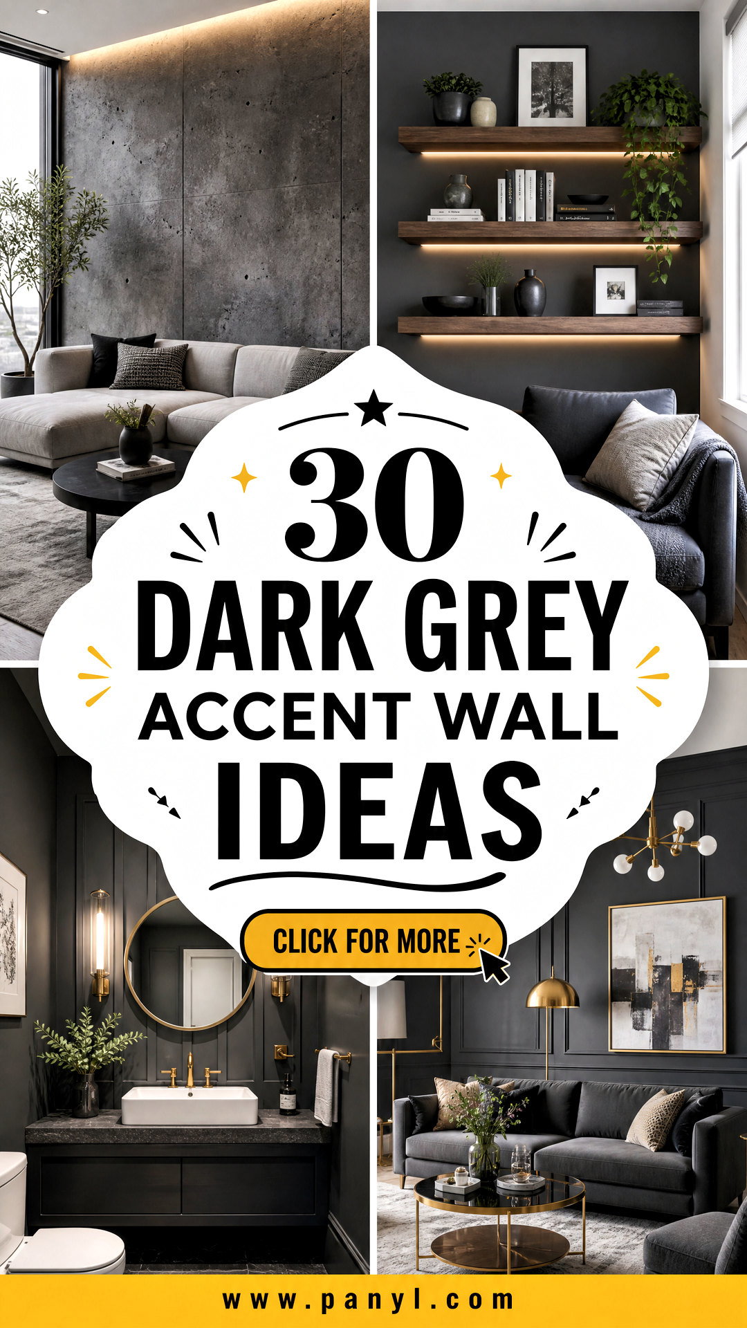 30 Dark Grey Accent Wall Ideas for Timeless Chic Rooms - 30 Dark Grey Accent Wall Ideas for Timeless, Chic Rooms