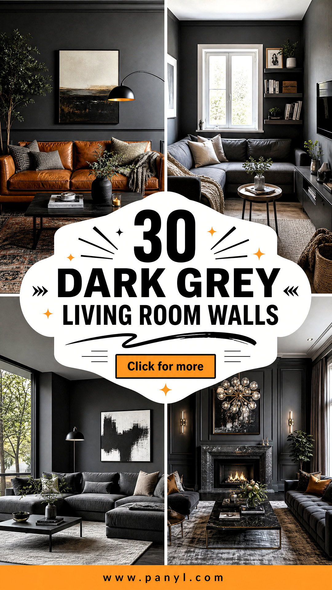 30 Dark Grey Living Room Walls for a Cozy Modern Look - 30 Dark Grey Living Room Walls for a Cozy, Modern Look