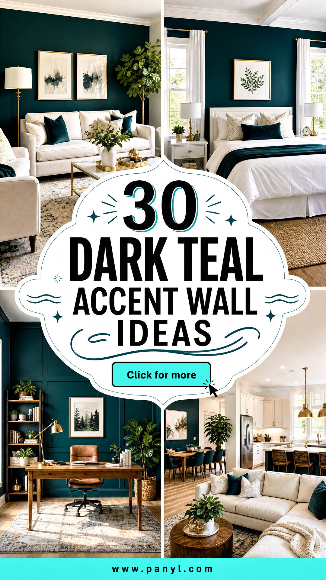 30 Dark Teal Accent Wall Ideas for a Luxe Calming Space - 30 Dark Teal Accent Wall Ideas for a Luxe, Calming Space