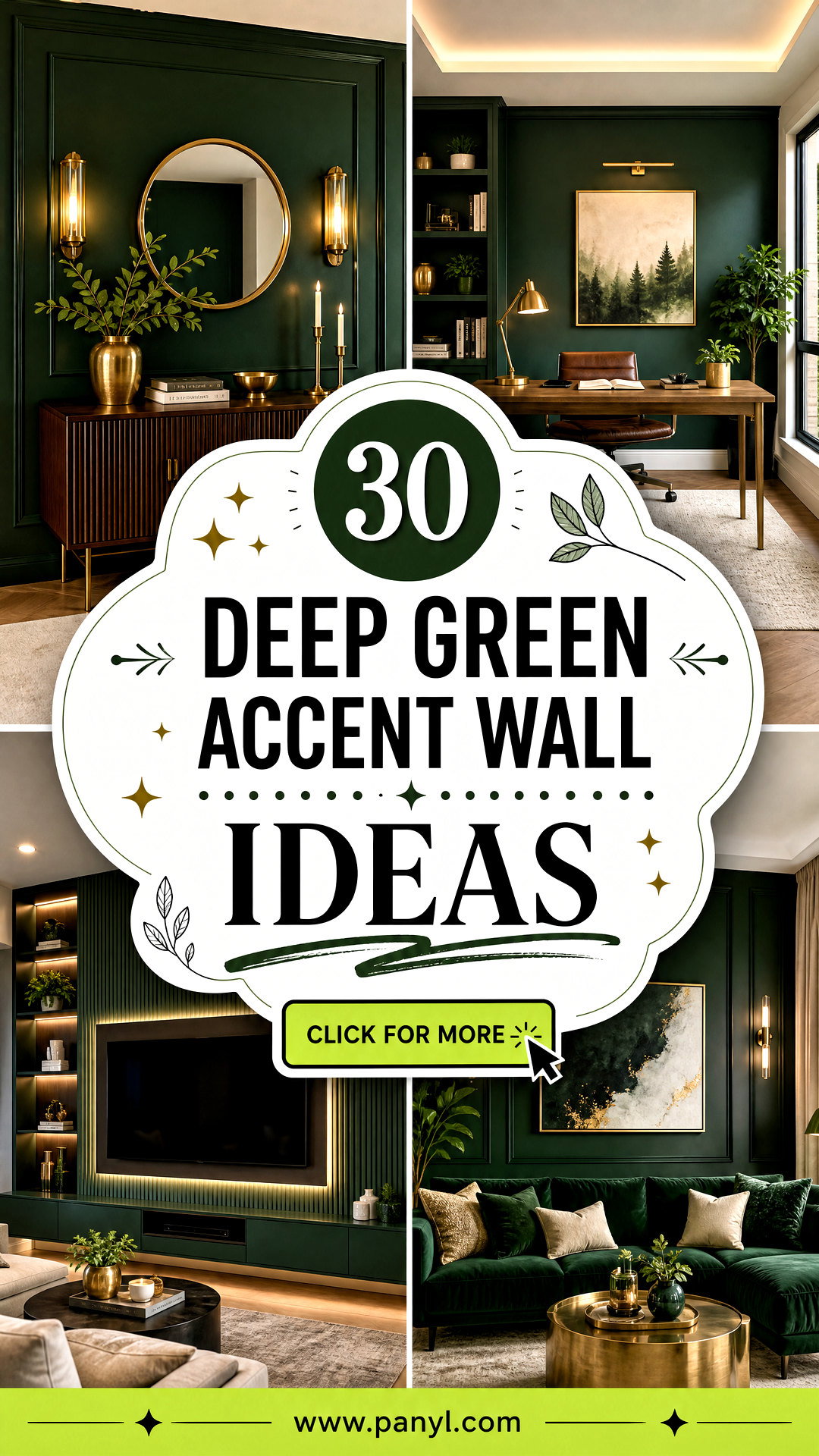 30 Deep Green Accent Wall Ideas for Cozy Modern Interiors - 30 Deep Green Accent Wall Ideas for Cozy, Modern Interiors
