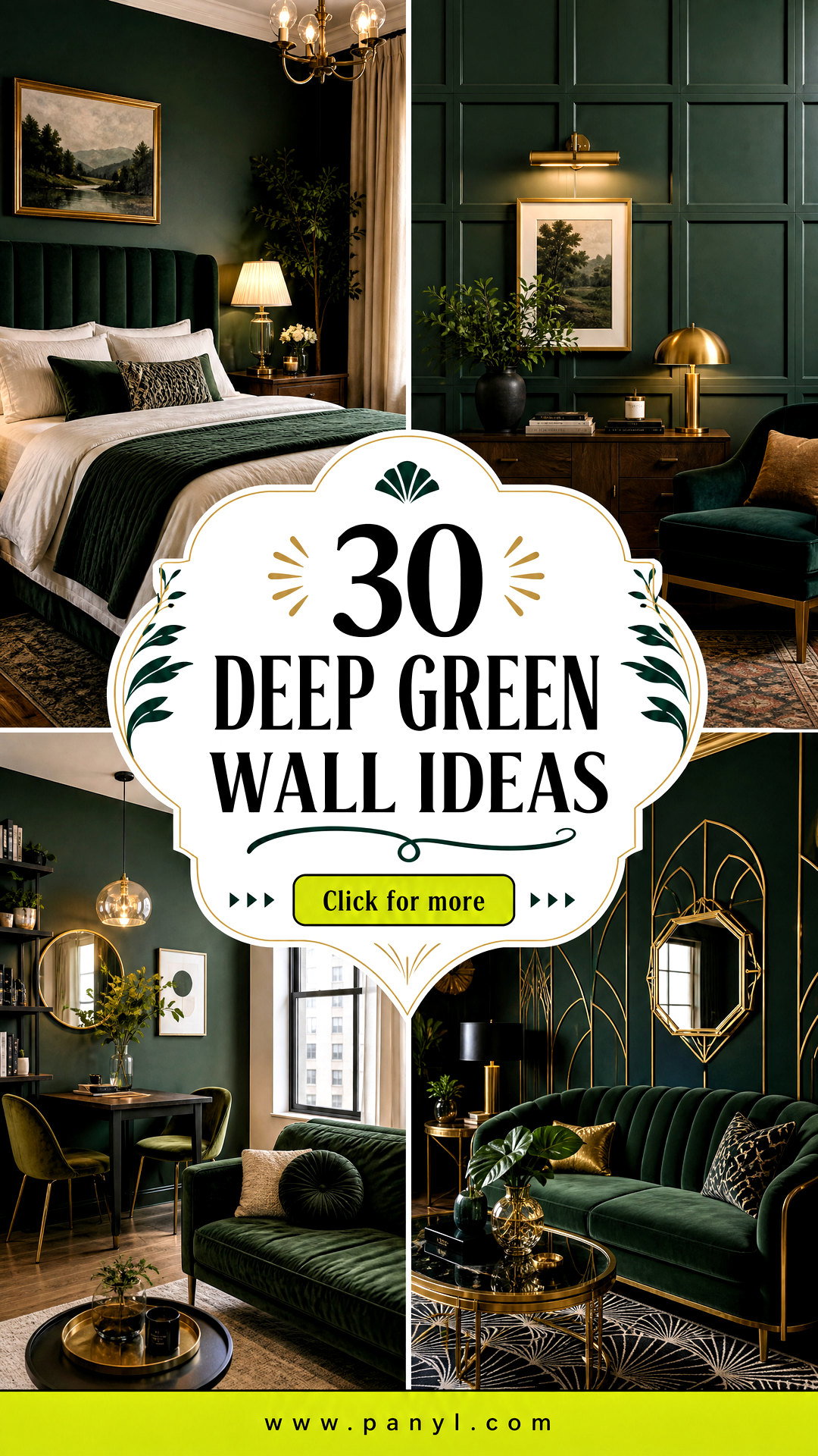 30 Deep Green Wall Ideas for a Rich Relaxing Home Update - 30 Deep Green Wall Ideas for a Rich, Relaxing Home Update