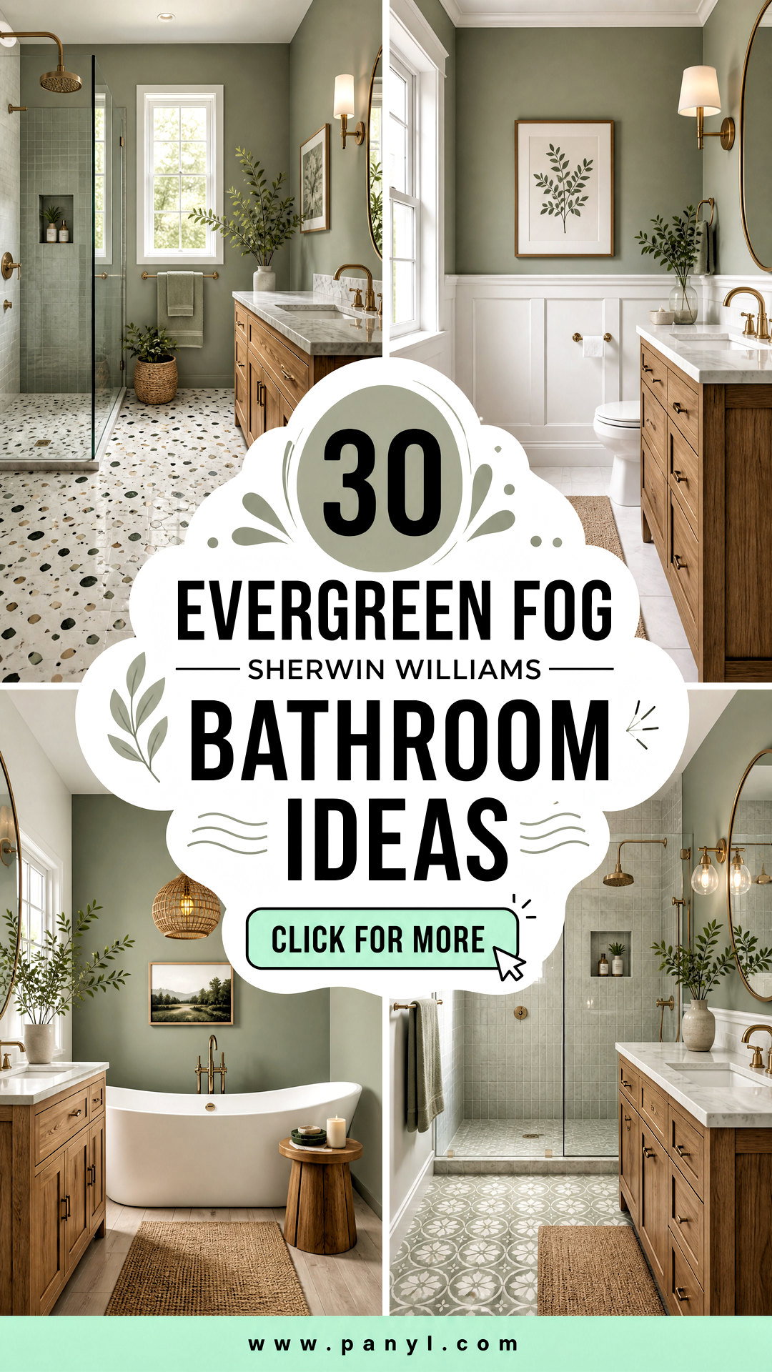 30 Evergreen Fog Sherwin Williams Bathroom Ideas Spa-Like Looks - 30 Evergreen Fog Sherwin Williams Bathroom Ideas: Spa-Like Looks