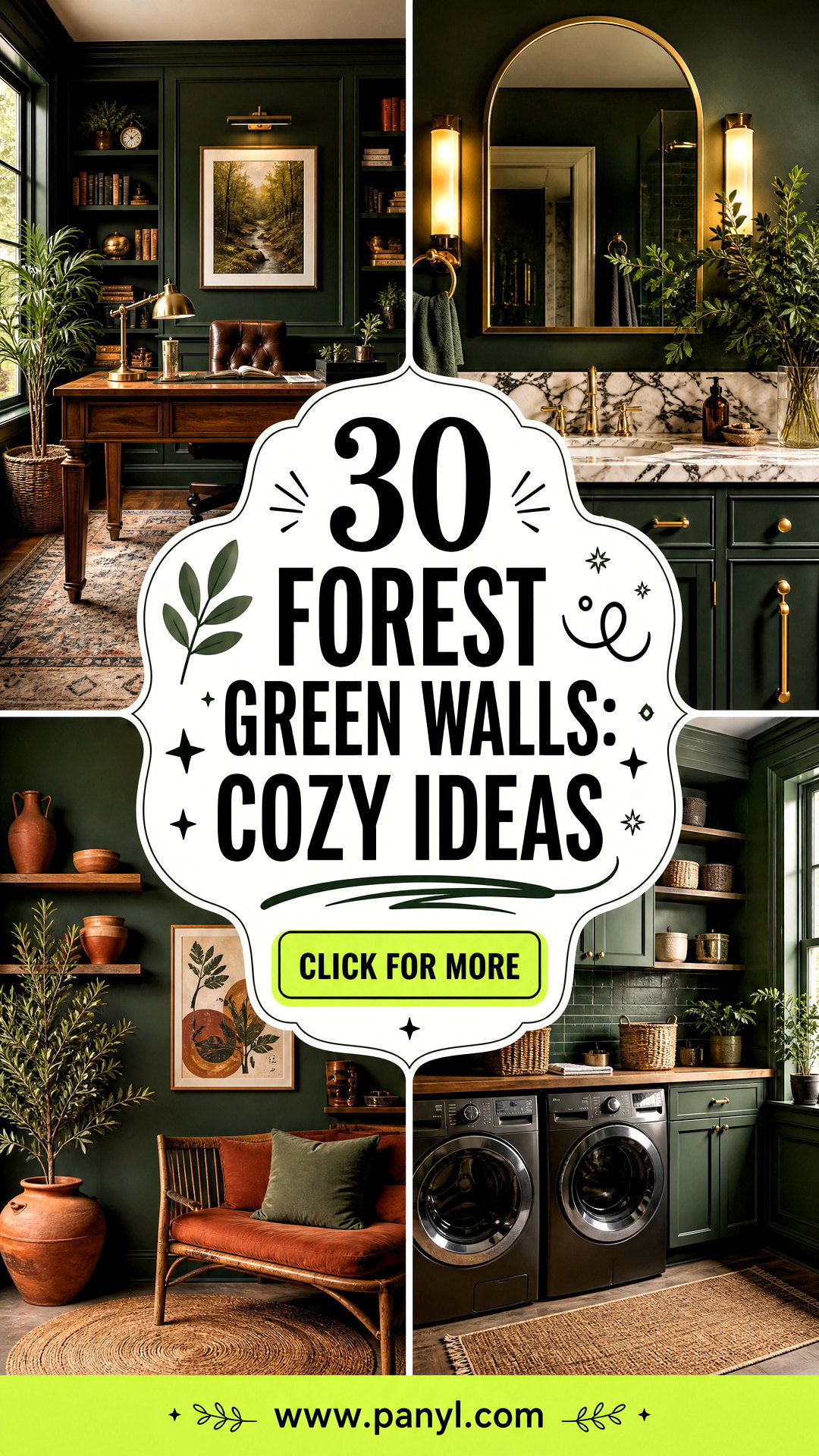 30 Forest Green Walls Cozy Ideas for Rich Nature-Inspired Rooms - 30 Forest Green Walls: Cozy Ideas for Rich, Nature-Inspired Rooms