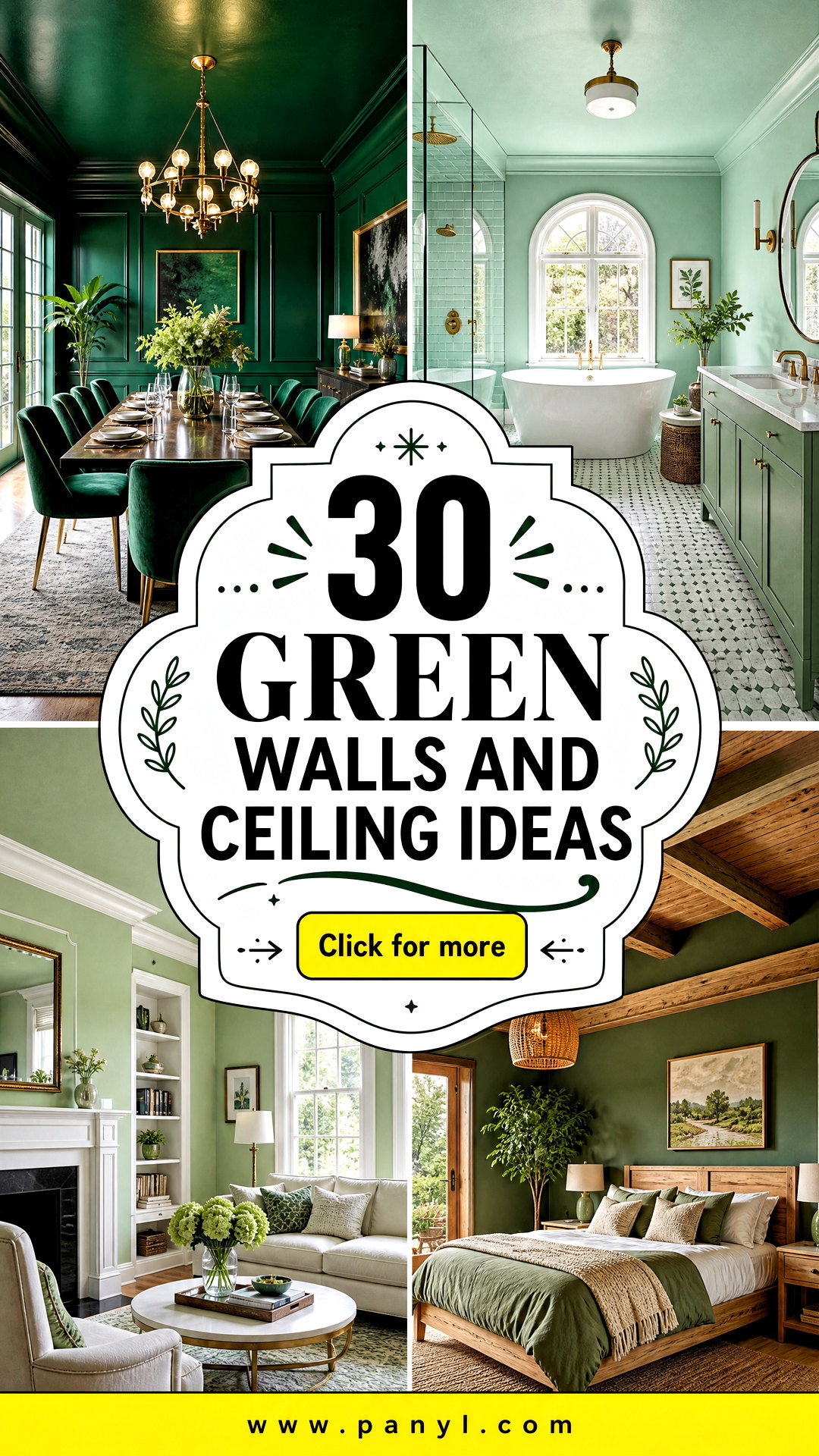 30 Green Walls and Ceiling Ideas for an Immersive Look at Home - 30 Green Walls and Ceiling Ideas for an Immersive Look at Home