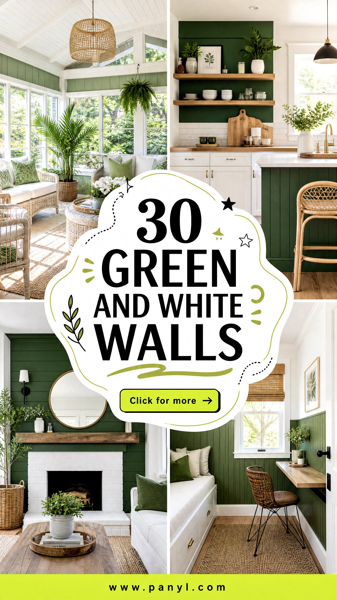 30 Green and White Walls for Fresh Serene Modern Rooms - 30 Green and White Walls for Fresh, Serene Modern Rooms