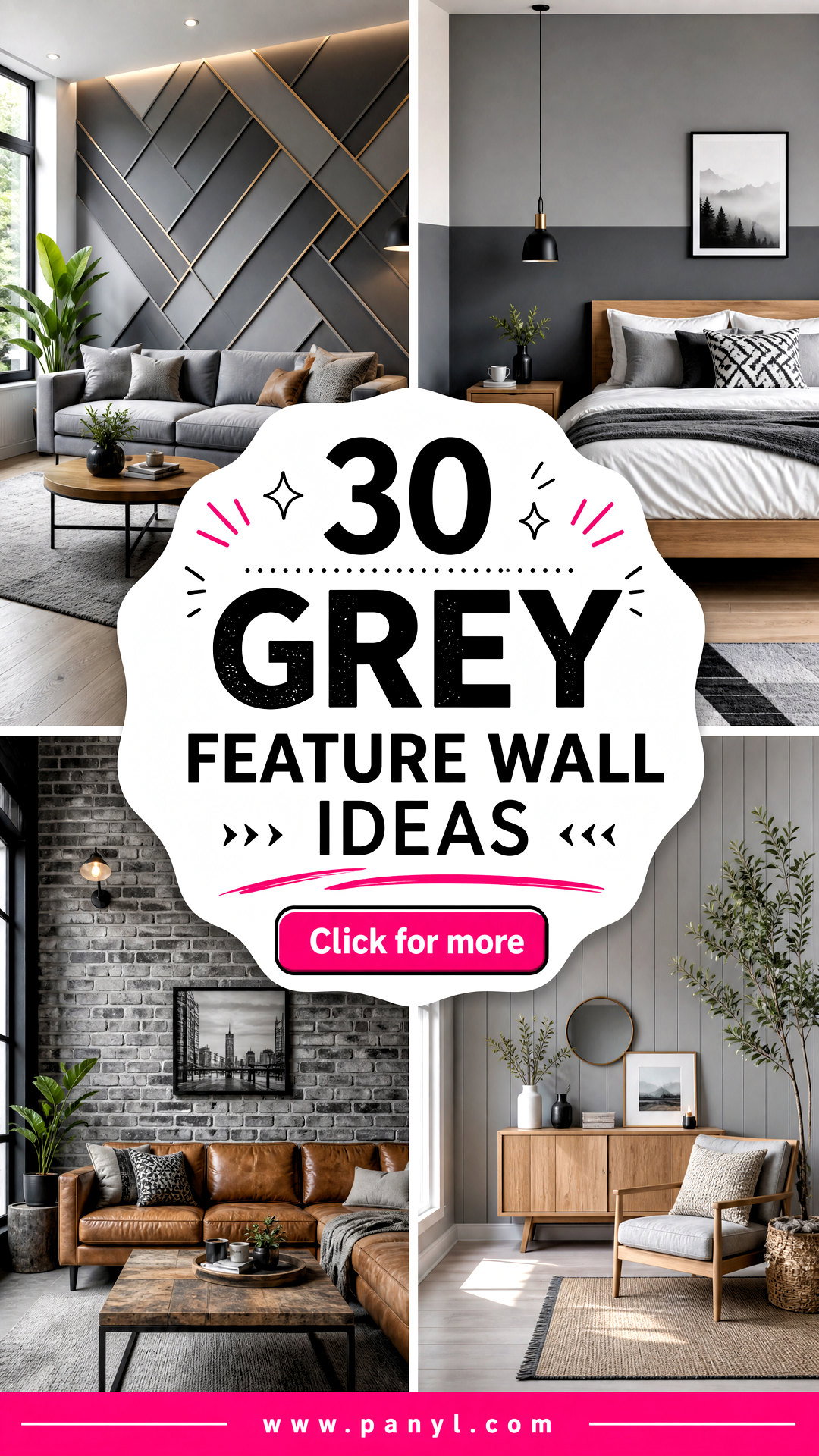 30 Grey Feature Wall Ideas for a Striking Sophisticated Room - 30 Grey Feature Wall Ideas for a Striking, Sophisticated Room