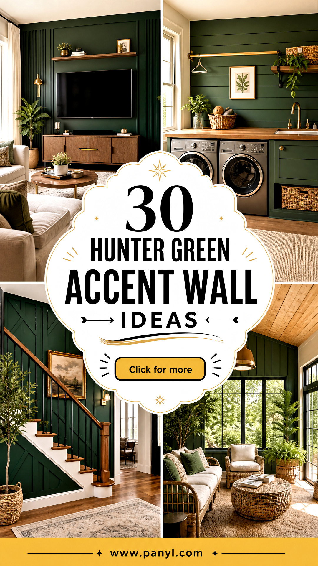 30 Hunter Green Accent Wall Ideas for Rich Moody Style - 30 Hunter Green Accent Wall Ideas for Rich, Moody Style