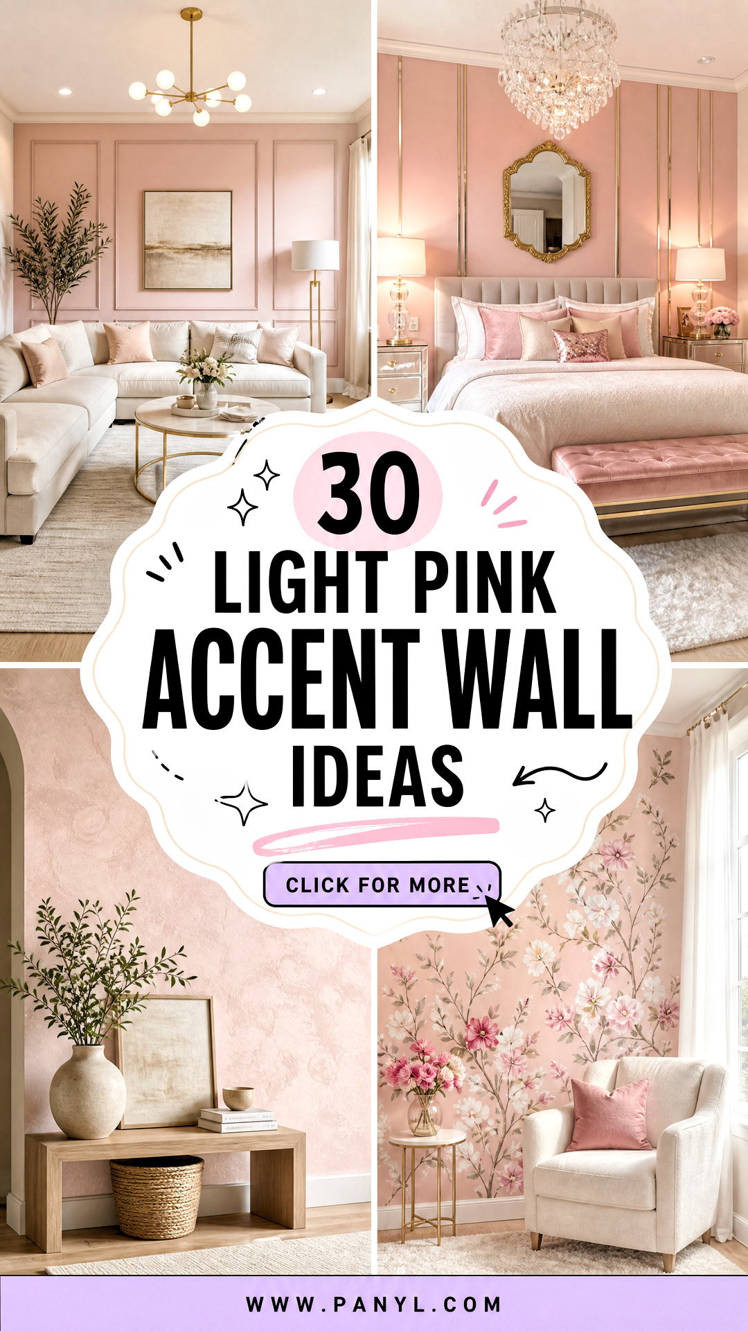 30 Light Pink Accent Wall Ideas for Sweet Sophisticated Rooms - 30 Light Pink Accent Wall Ideas for Sweet, Sophisticated Rooms