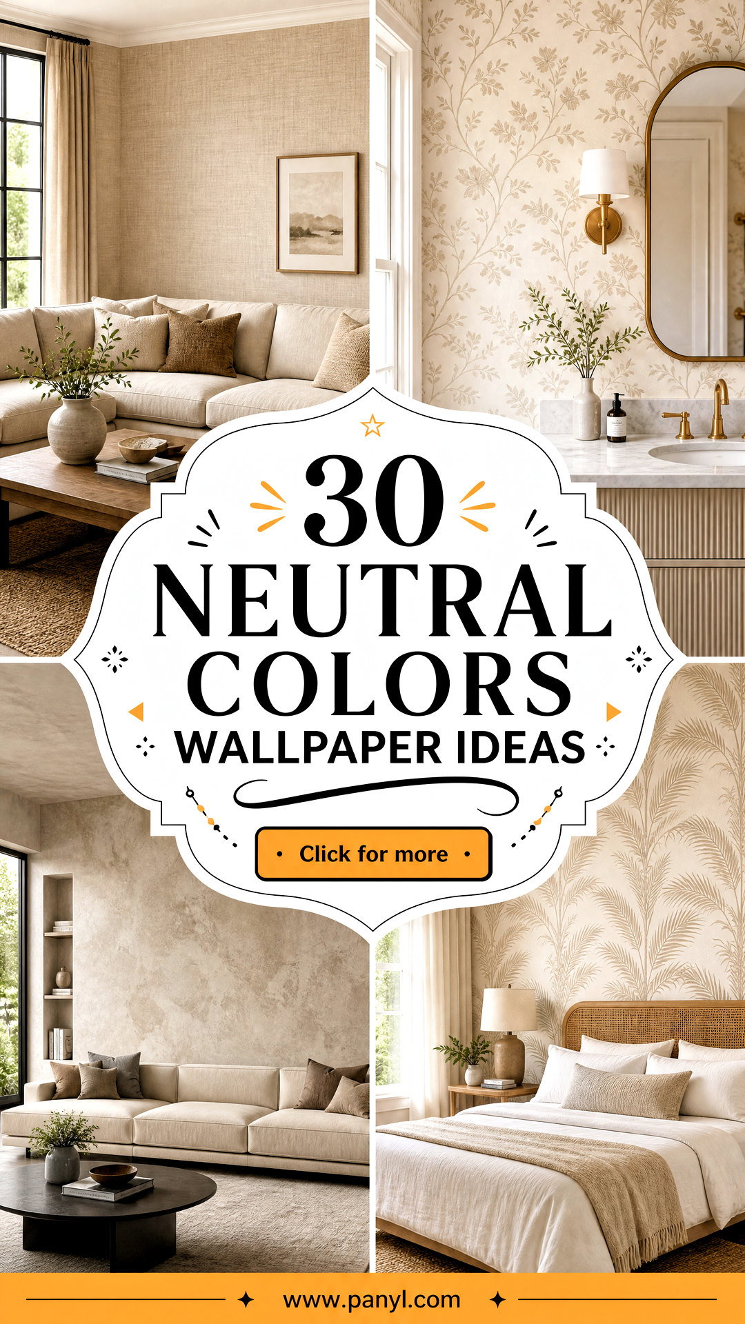 30 Neutral Colors Wallpaper Ideas for Chic Serene Rooms - 30 Neutral Colors Wallpaper Ideas for Chic, Serene Rooms