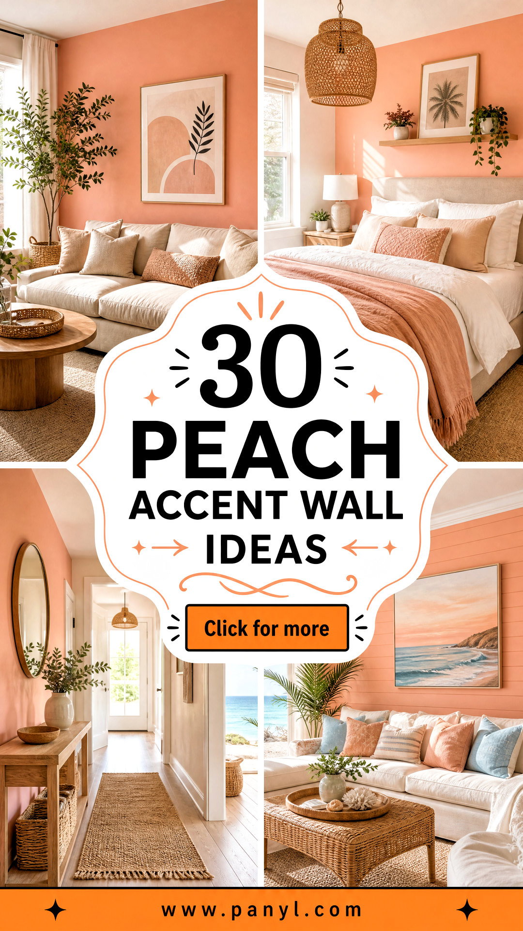30 Peach Accent Wall Ideas for Warm Welcoming Modern Rooms - 30 Peach Accent Wall Ideas for Warm, Welcoming Modern Rooms