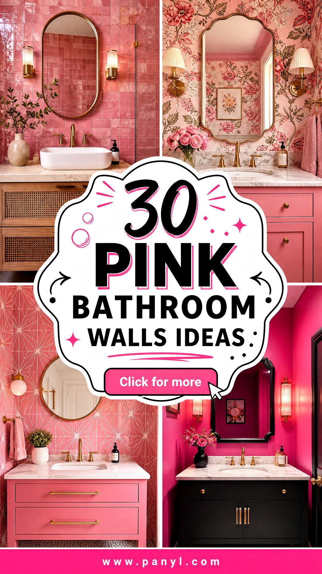 30 Pink Bathroom Walls Ideas for a Fresh Flattering Look - 30 Pink Bathroom Walls Ideas for a Fresh, Flattering Look