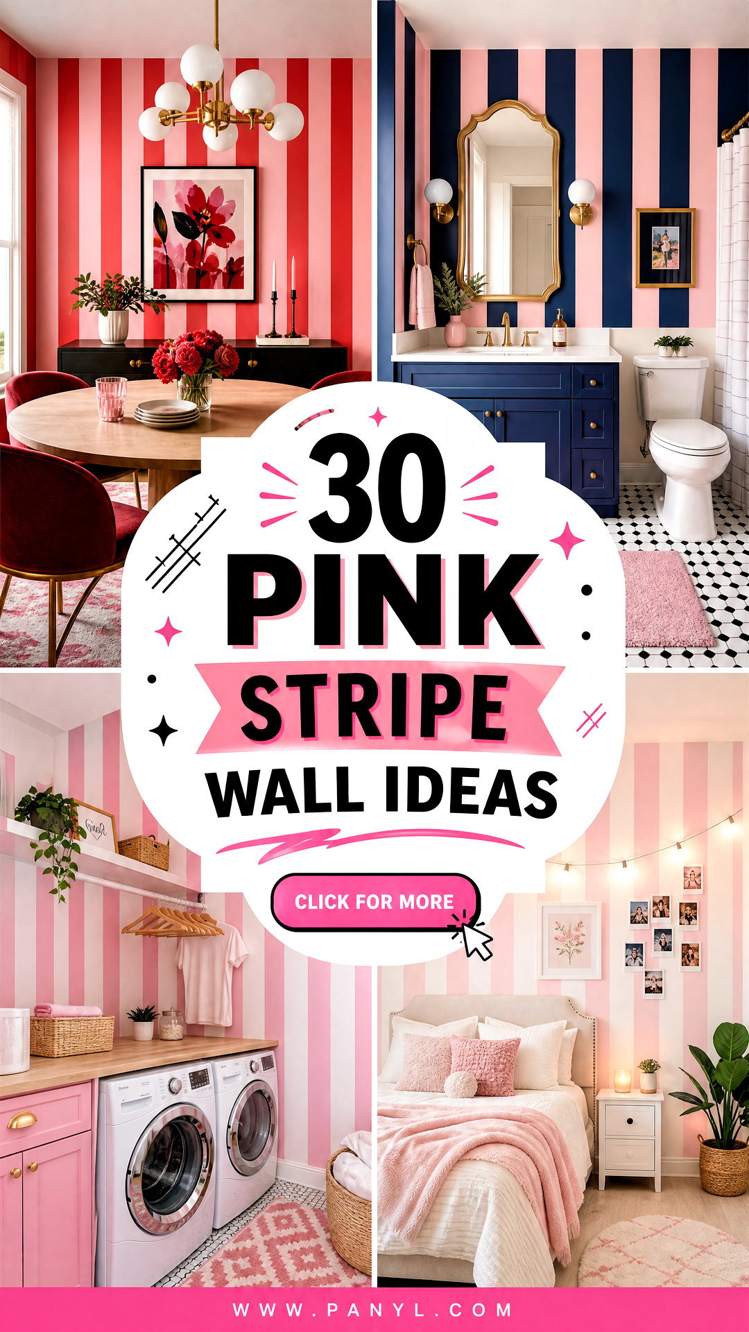 30 Pink Stripe Wall Ideas for Sweet Stylish Modern Rooms - 30 Pink Stripe Wall Ideas for Sweet, Stylish Modern Rooms
