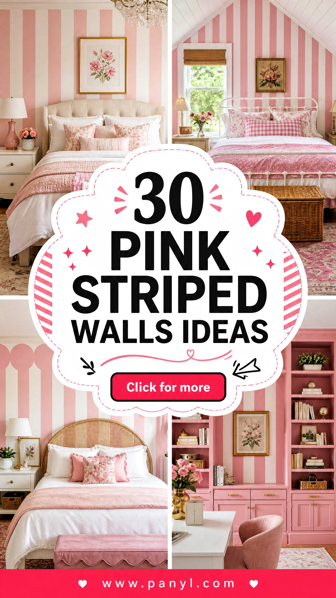 30 Pink Striped Walls Ideas for Playful Polished Rooms - 30 Pink Striped Walls Ideas for Playful, Polished Rooms