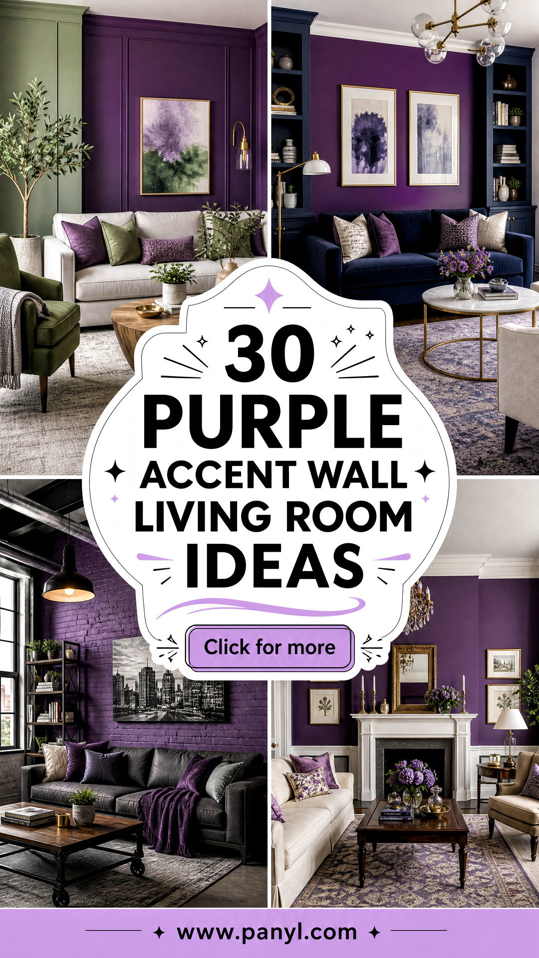30 Purple Accent Wall Living Room Ideas for a Luxe Look - 30 Purple Accent Wall Living Room Ideas for a Luxe Look