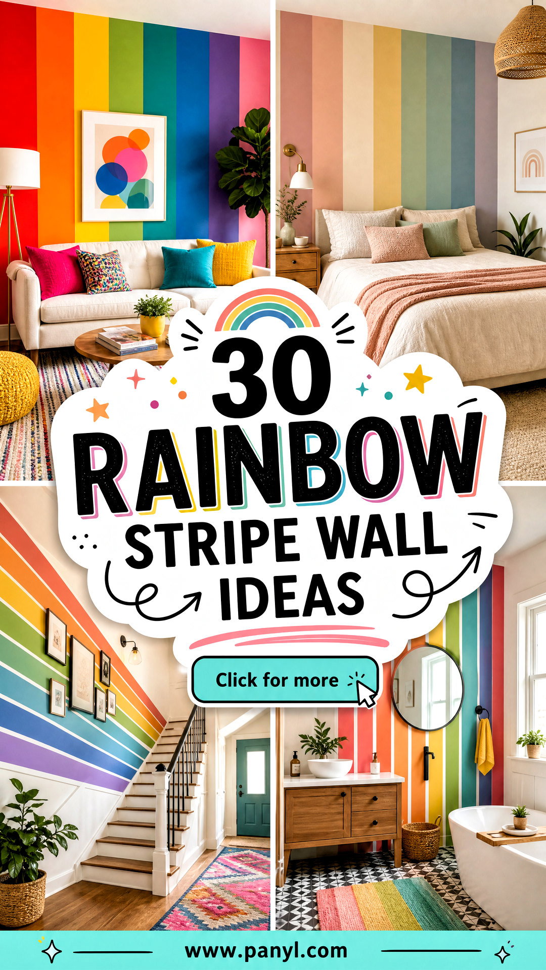 30 Rainbow Stripe Wall Ideas for Cheerful Creative Rooms - 30 Rainbow Stripe Wall Ideas for Cheerful, Creative Rooms