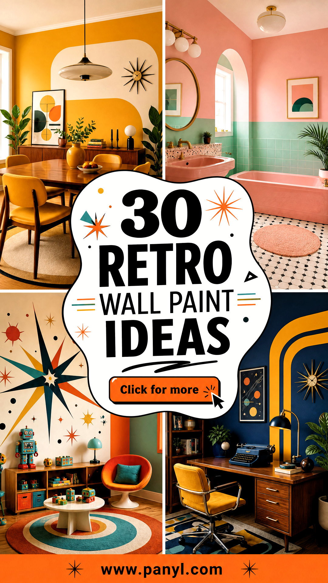 30 Retro Wall Paint Ideas for a Playful Vintage Home Refresh - 30 Retro Wall Paint Ideas for a Playful, Vintage Home Refresh