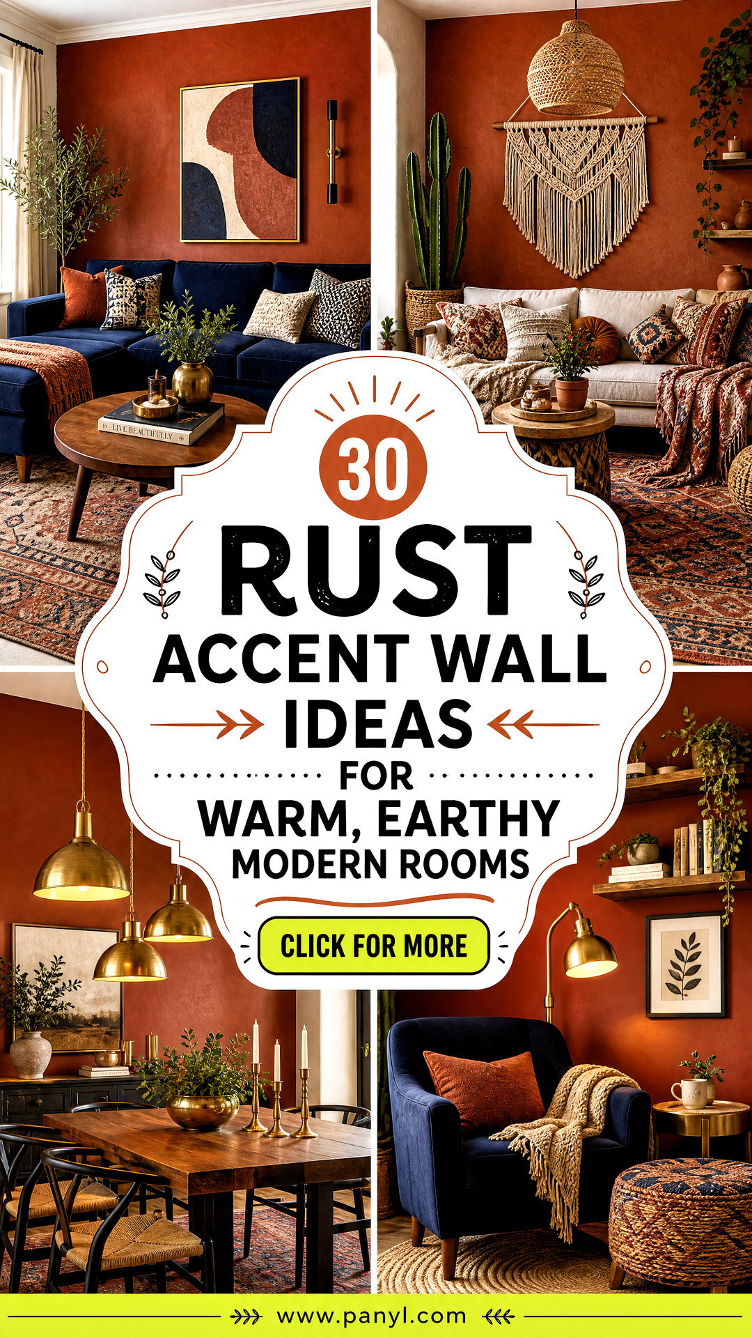 30 Rust Accent Wall Ideas for Warm Earthy Modern Rooms - 30 Rust Accent Wall Ideas for Warm, Earthy Modern Rooms