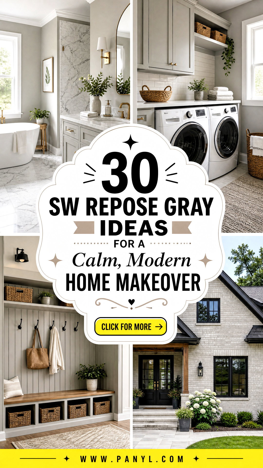 30 SW Repose Gray Ideas for a Calm Modern Home Makeover - 30 SW Repose Gray Ideas for a Calm, Modern Home Makeover