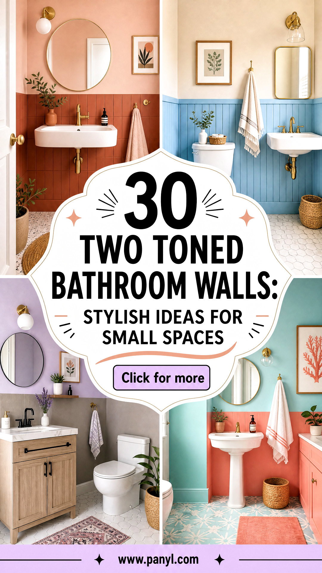 30 Two Toned Bathroom Walls Stylish Ideas for Small Spaces - 30 Two Toned Bathroom Walls: Stylish Ideas for Small Spaces