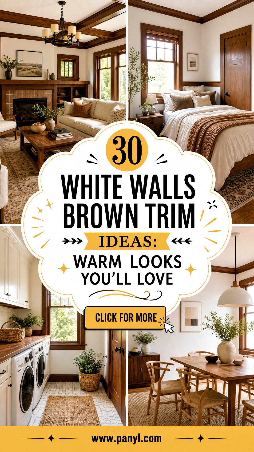 30 White Walls Brown Trim Ideas Warm Looks Youll Love - 30 White Walls Brown Trim Ideas: Warm Looks You’ll Love