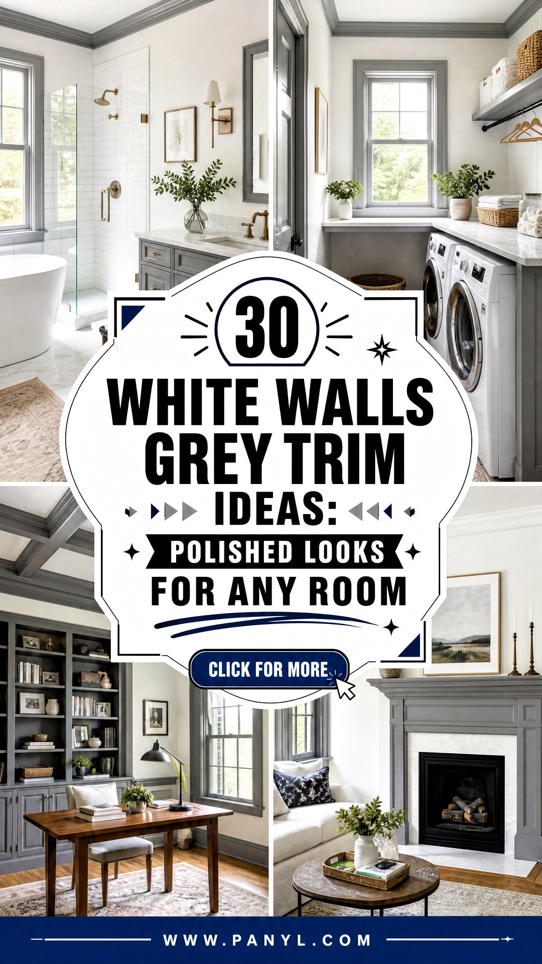 30 White Walls Grey Trim Ideas Polished Looks for Any Room - 30 White Walls Grey Trim Ideas: Polished Looks for Any Room