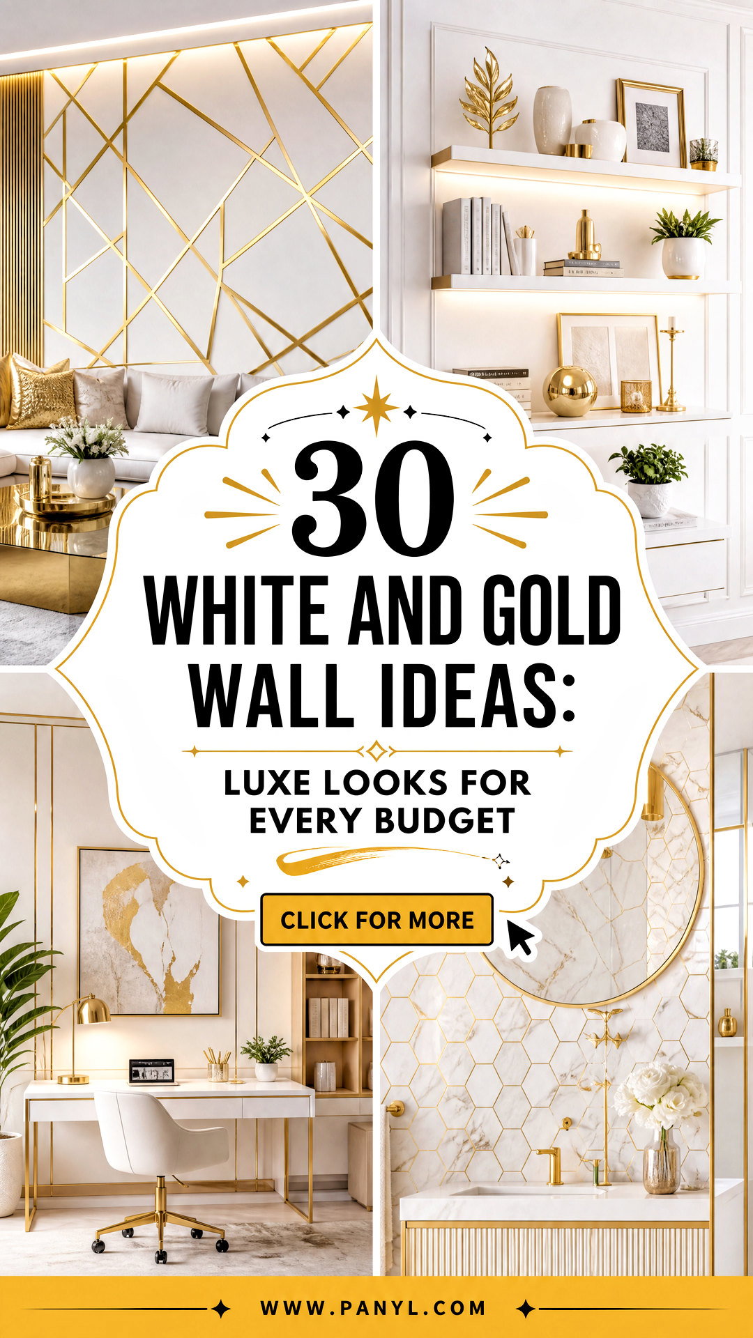 30 White and Gold Wall Ideas Luxe Looks for Every Budget - 30 White and Gold Wall Ideas: Luxe Looks for Every Budget