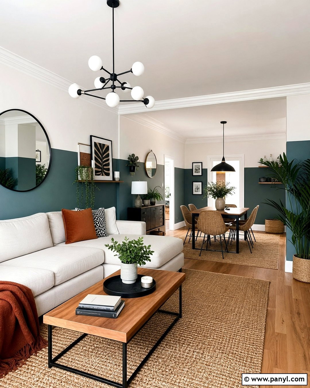 34 Painted Open Plan Living Room - 25 34 Painted Wall ideas