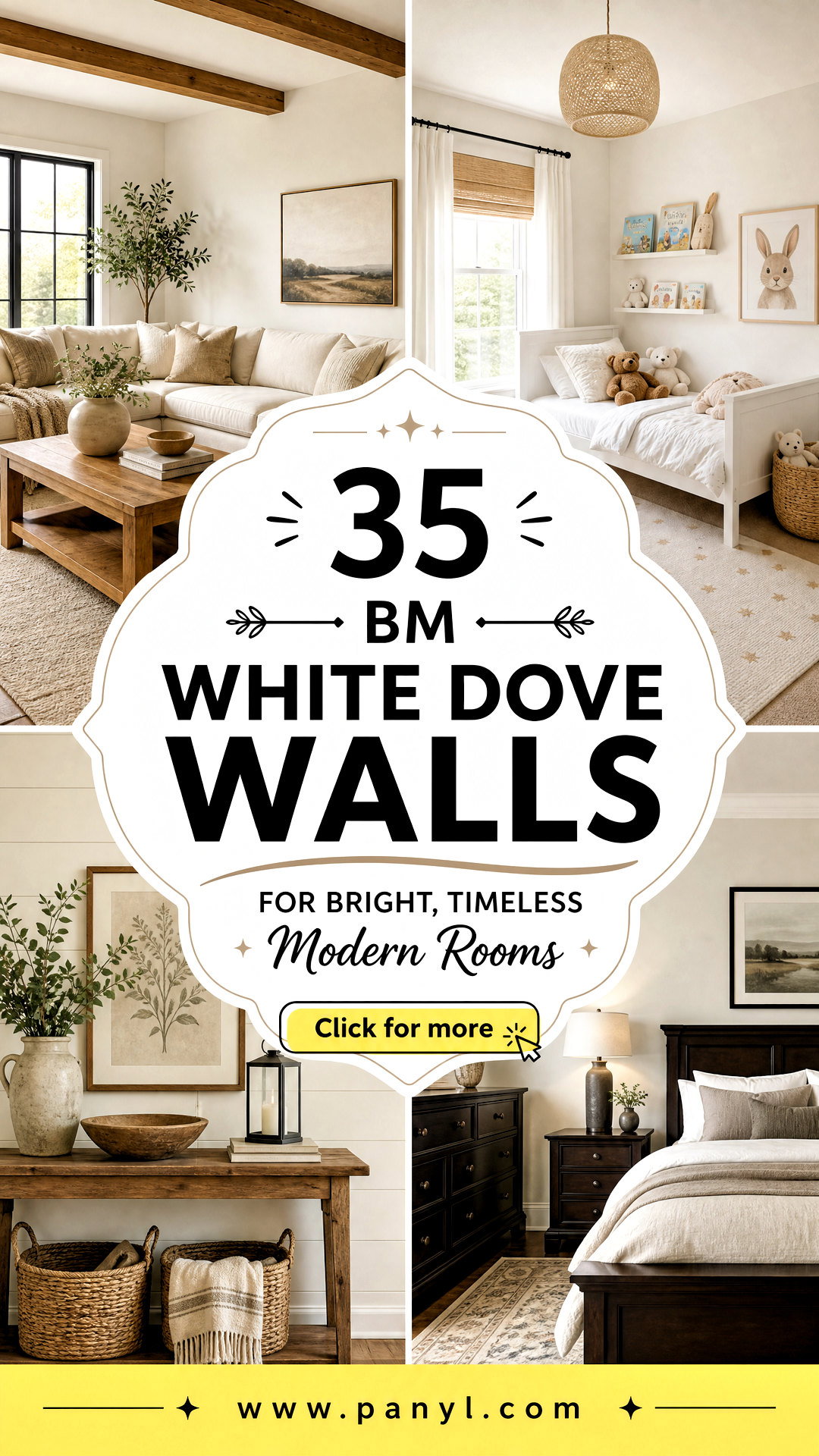 35 BM White Dove Walls for Bright Timeless Modern Rooms - 35 BM White Dove Walls for Bright, Timeless Modern Rooms