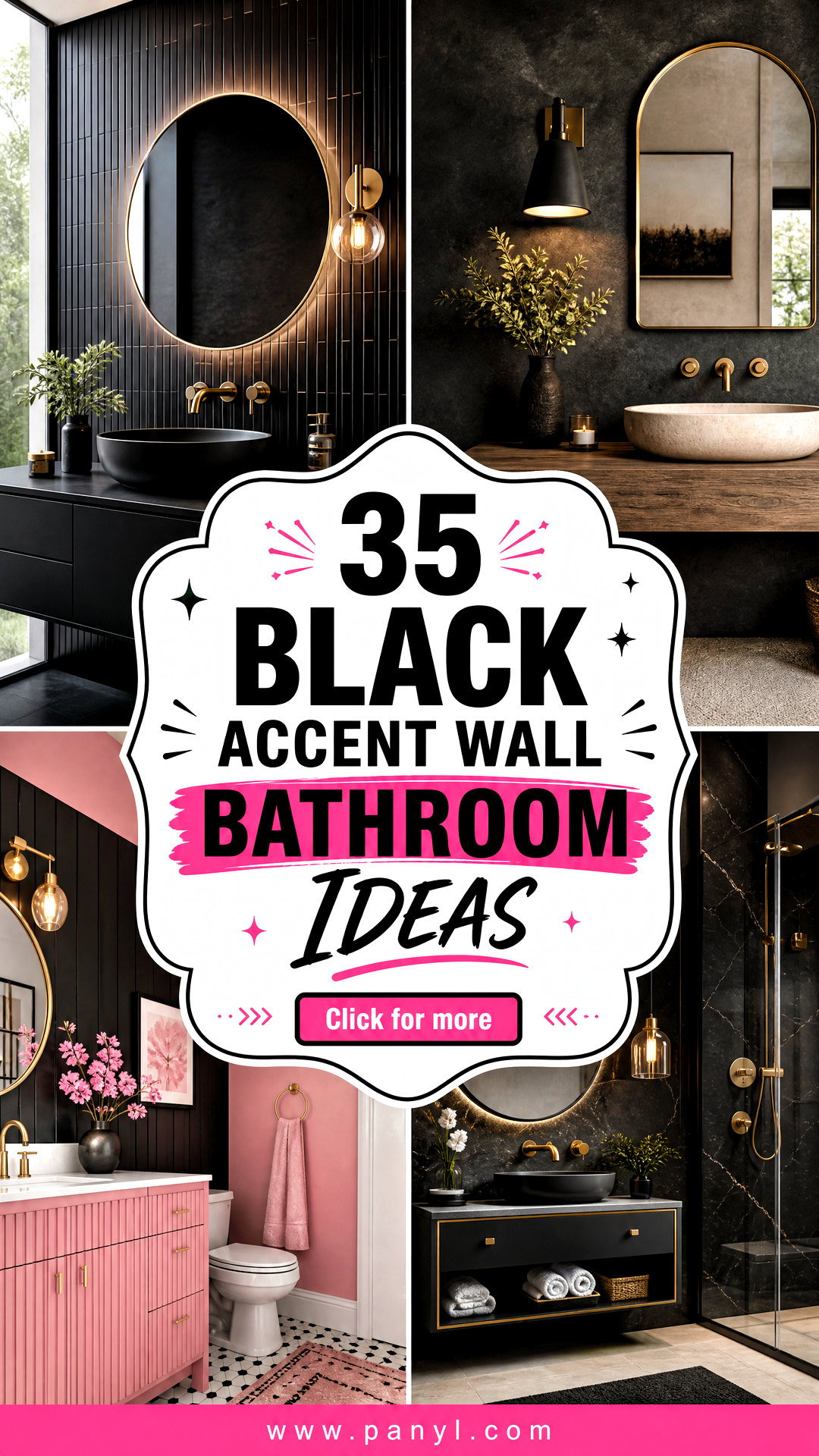 35 Black Accent Wall Bathroom Ideas for a Luxe Makeover - 35 Black Accent Wall Bathroom Ideas for a Luxe Makeover